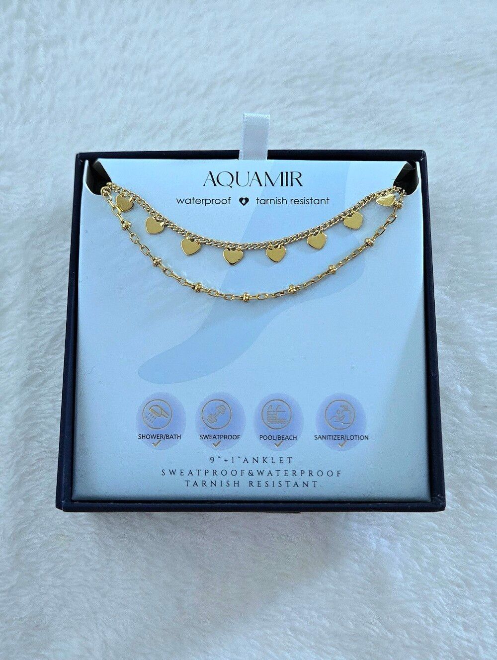 Aquamir Waterproof Gold💛 Anklet🦶 Set Duo✌️ - NIB